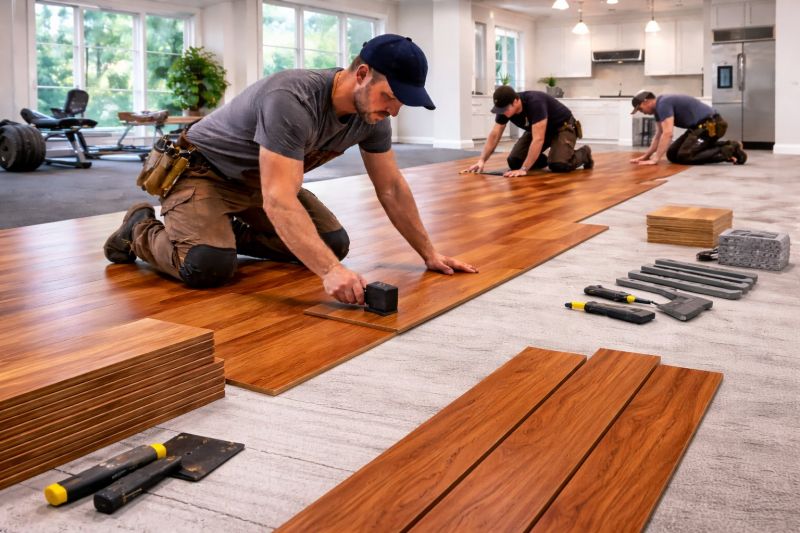 Cherry Floor Installation in Livingston, NJ