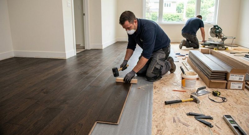 Dark Wood Floor Installation in Bergen County, NJ